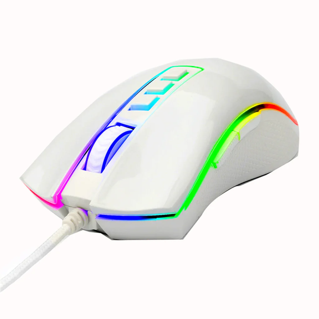 Redragon pc gear Redragon M711 White Cobra Chroma RGB 10000 DPI Gaming Mouse front view