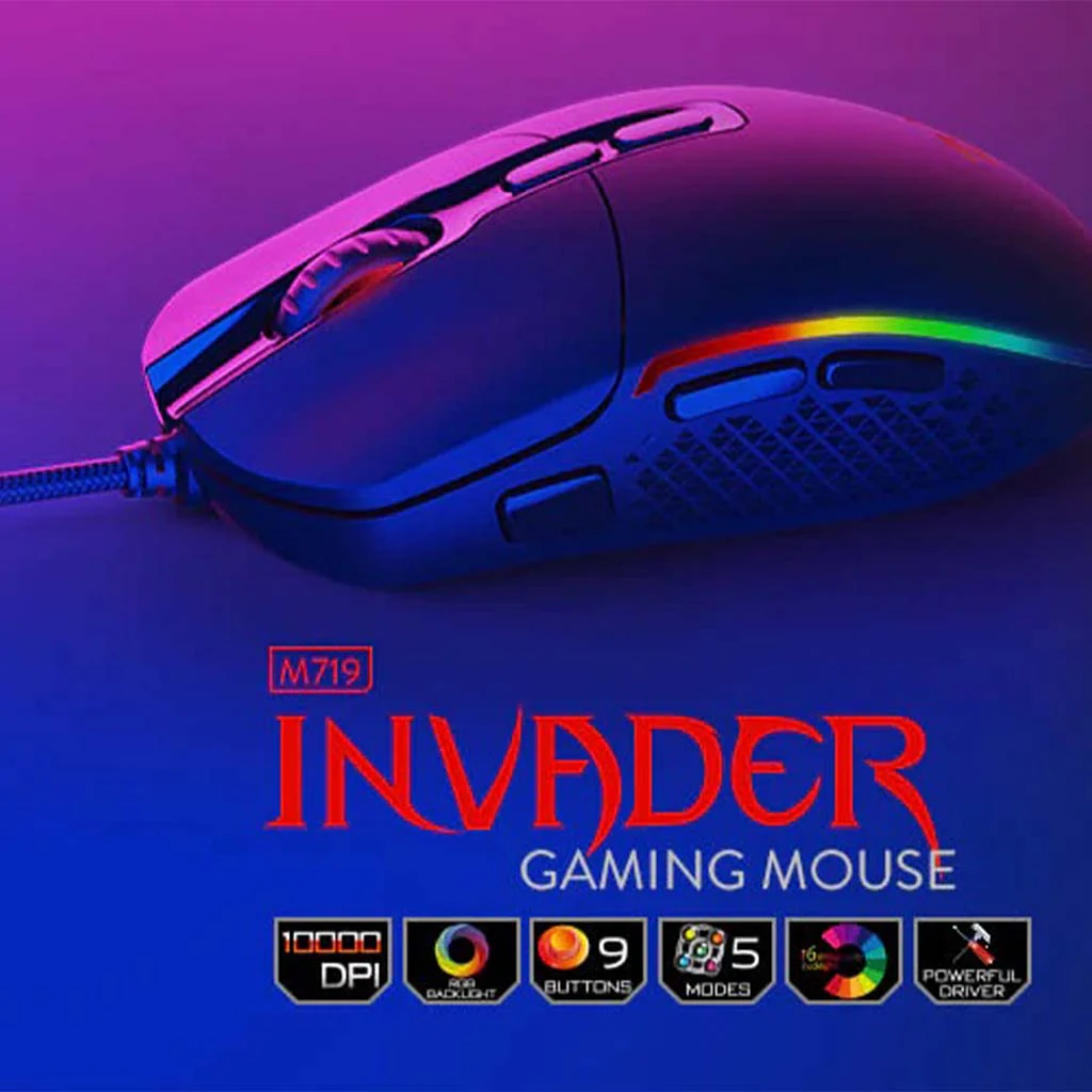 Redragon M719 Invader RGB 7 progeamable buttons Gaming Mouse image 4