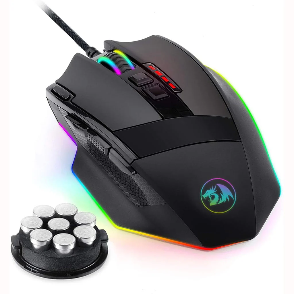 Redragon pc gear Redragon Sniper M801 RGB 16000 DPI Wired Gaming Mouse front view