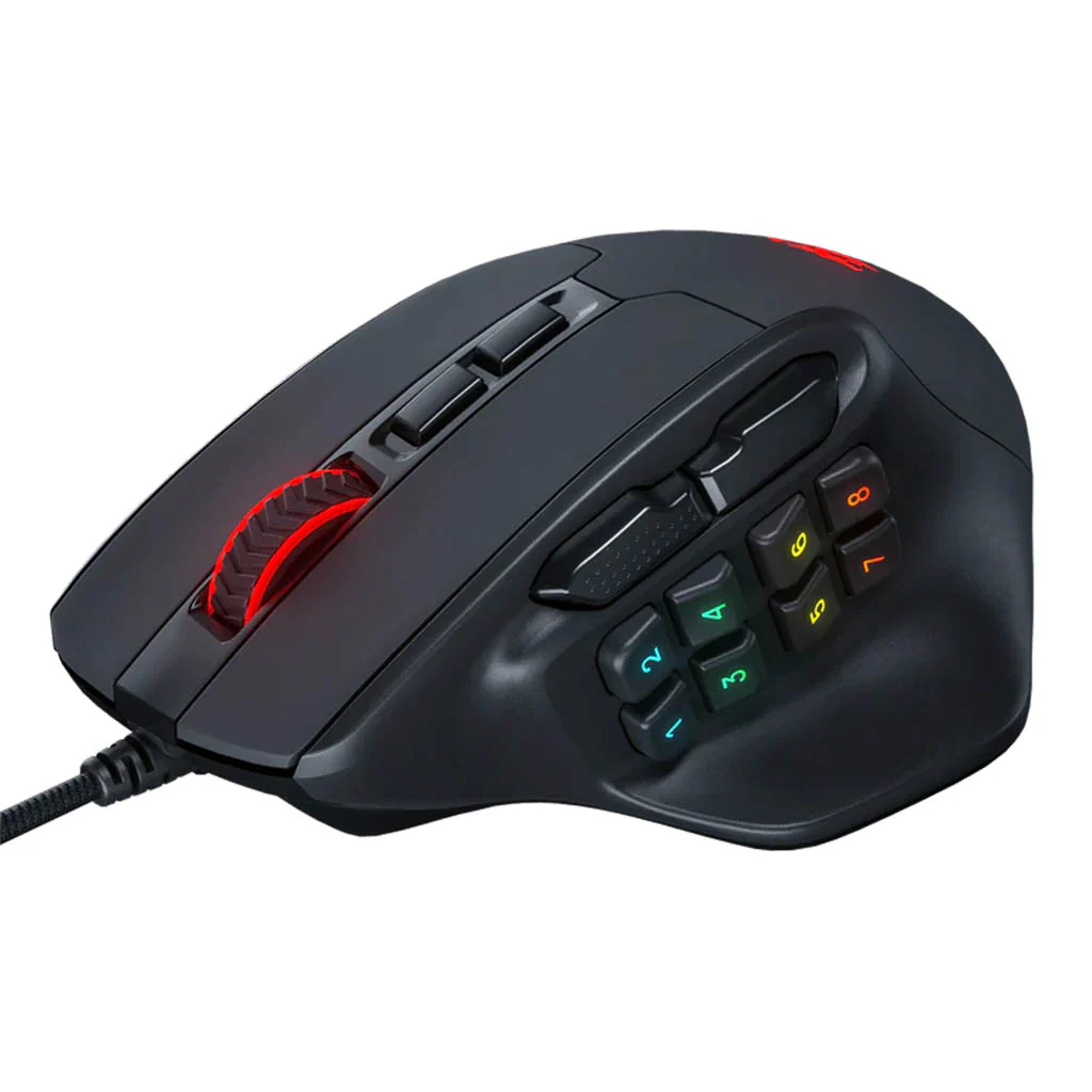 Redragon pc gear Redragon M811 Aatrox MMO 15 Programmable Buttons RGB Gaming Mouse front view
