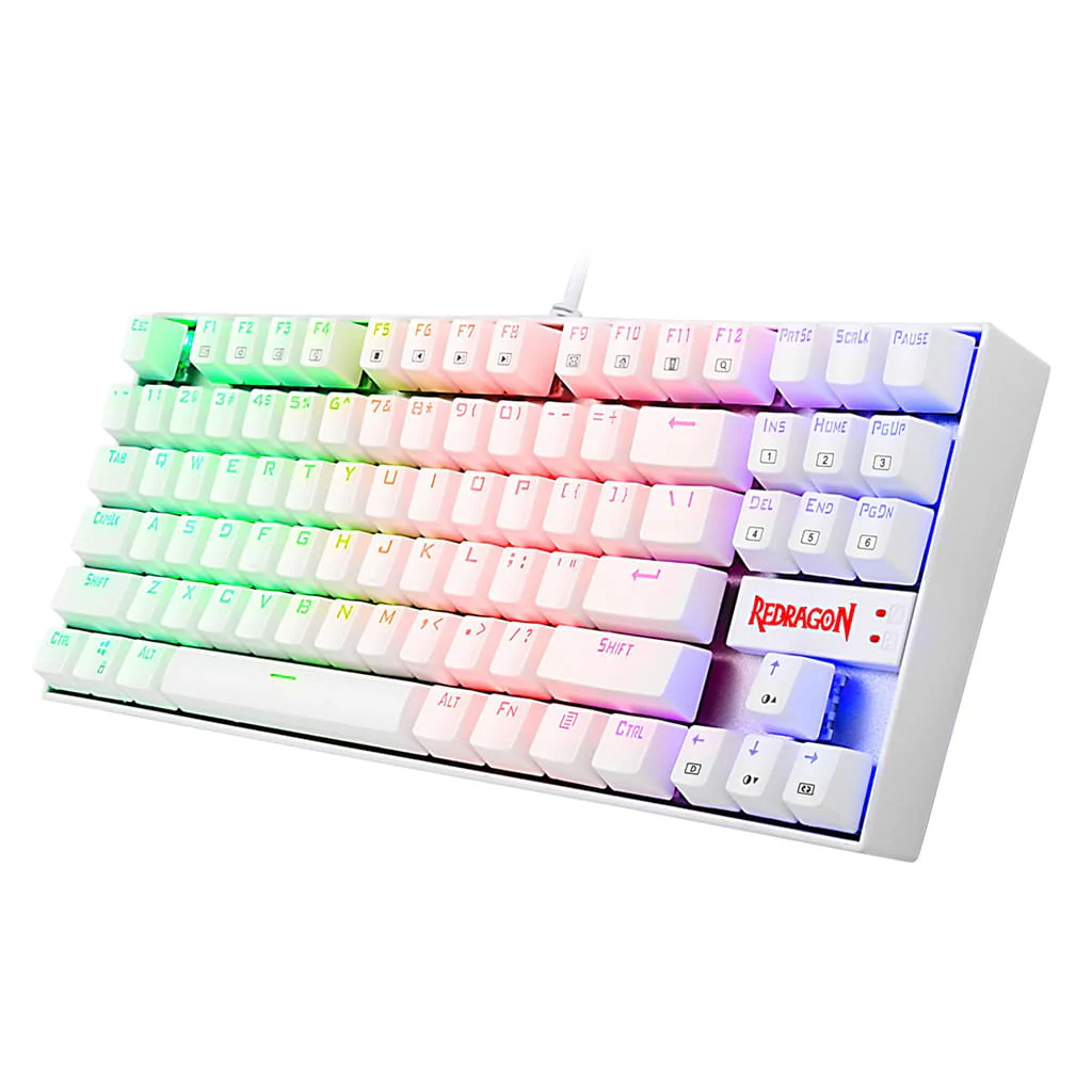 Buy Redragon K552 White with RGB Kumara Mechanical Keyboard online in Pakistan at WaddaGamer