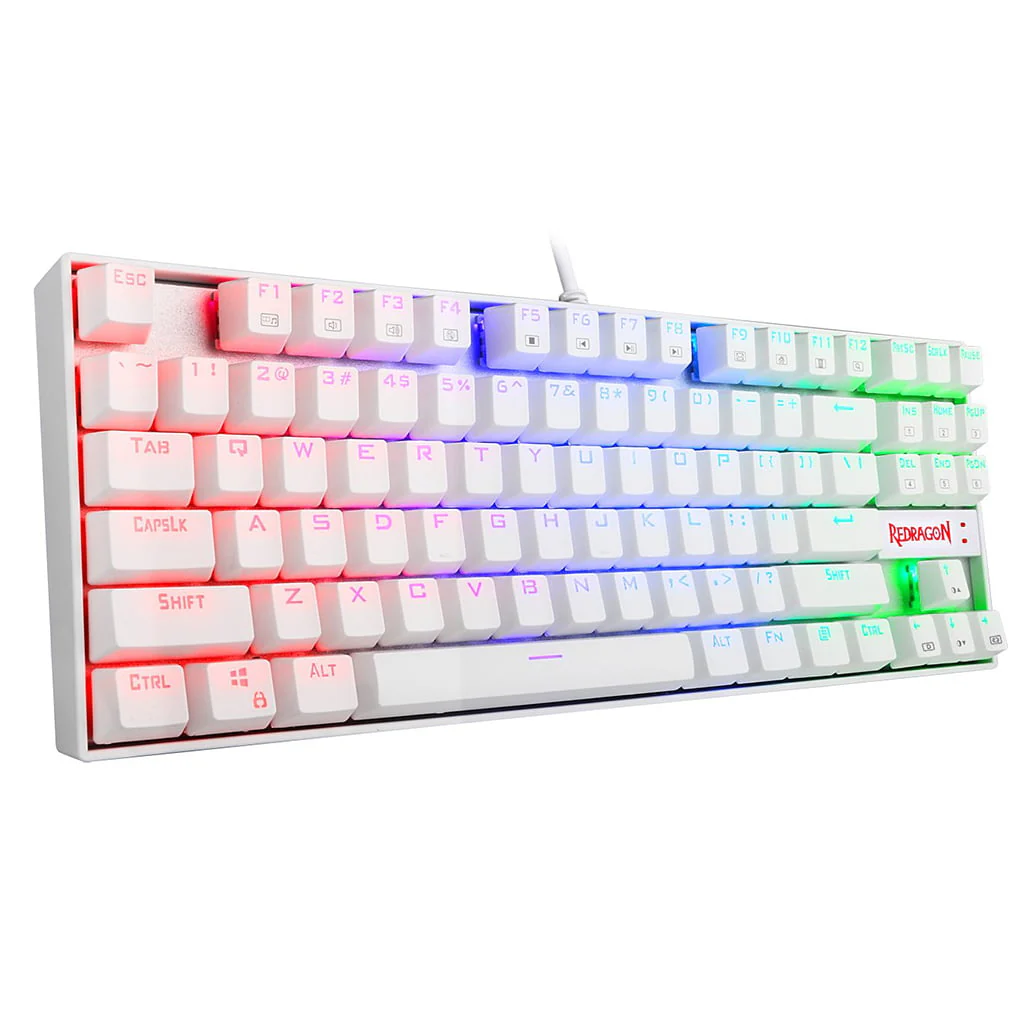 Redragon pc gear Redragon K552 White with RGB Kumara Mechanical Keyboard front view