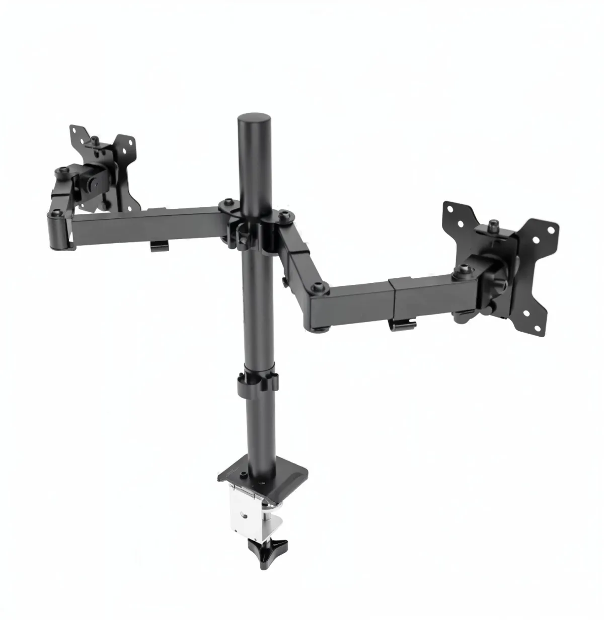 Darkflash screens Darkflash ATLAS-02 (Black) 27” Max | 8KG Per Arm | Adjustable Desk Mount Dual Monitor Arm front view