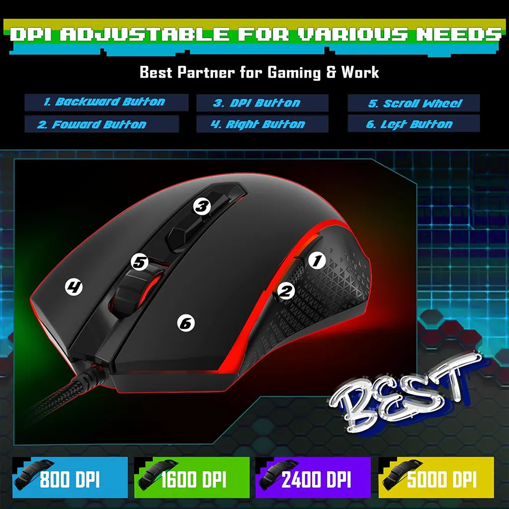 Redragon S107-BA (2-in-1) Gaming Combo image 4