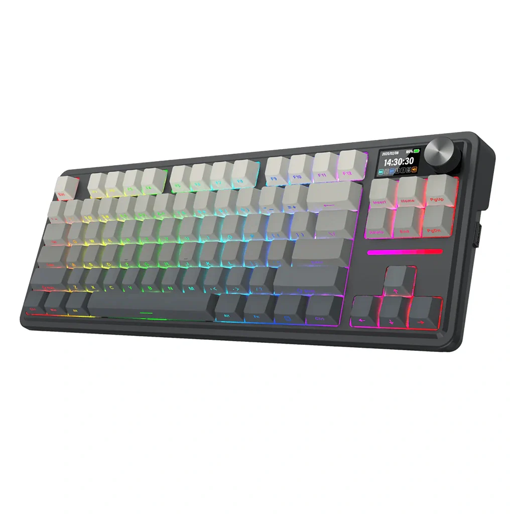 Redragon pc gear Redragon Antonium LCD K743SP-GG RGB PRO Gaming Keyboard front view