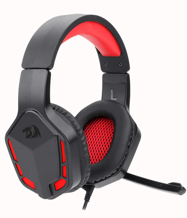 Redragon audio Redragon H220N Themis 2 (Black & Red) Noise Cancelling Foldable Mic Wired Gaming Headphone front view