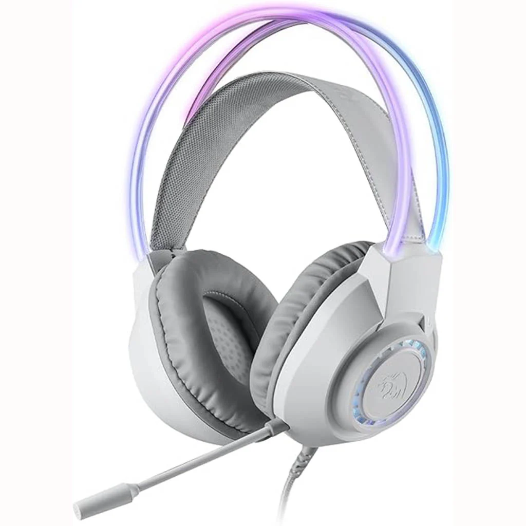 Redragon Scream H231 (White & Grey with RGB) Noise Cancelling Mic Wired Gaming Headphone price in Pakistan product image