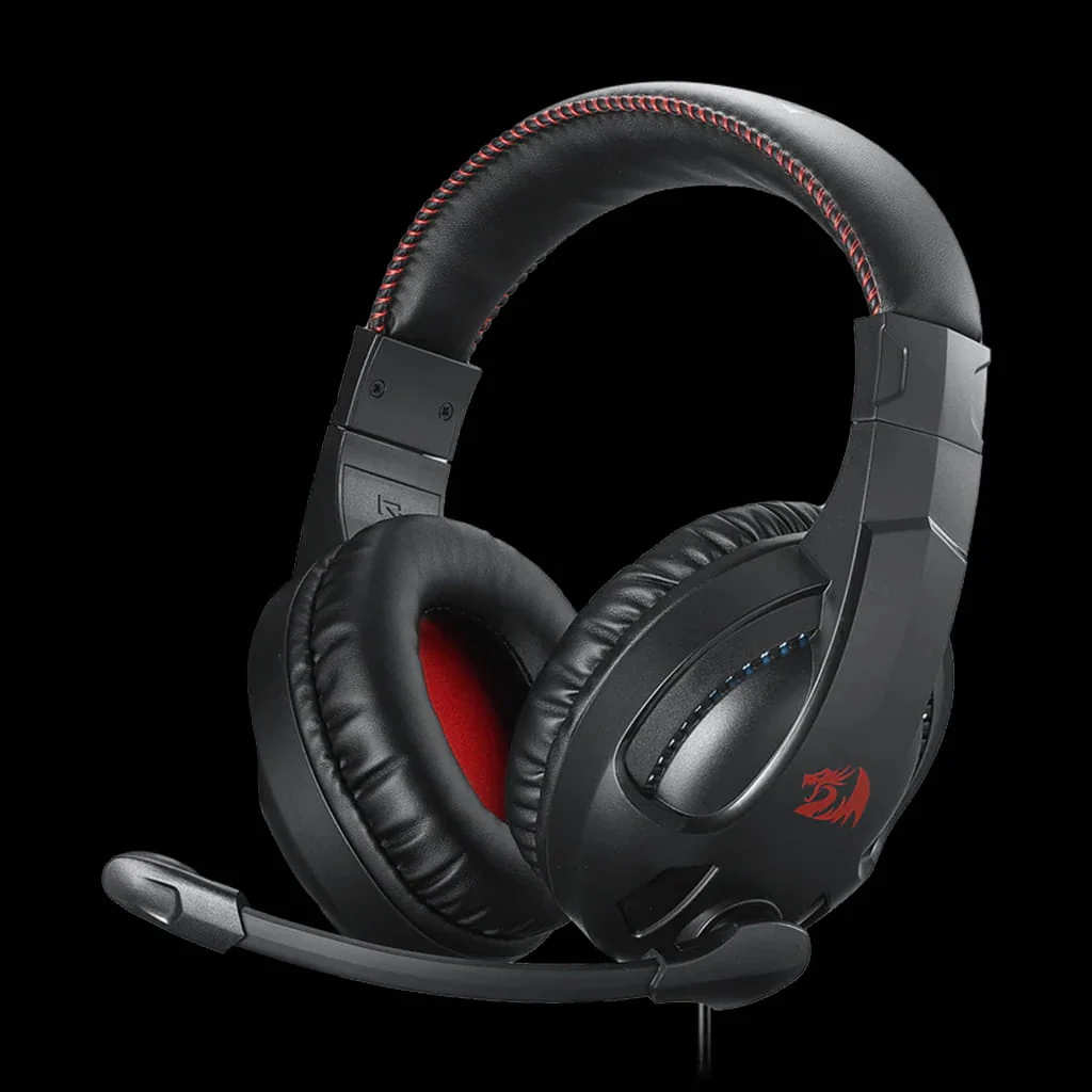 Redragon audio Redragon H211 Cronus (Black & Red with RGB) Wired Gaming Headphone front view