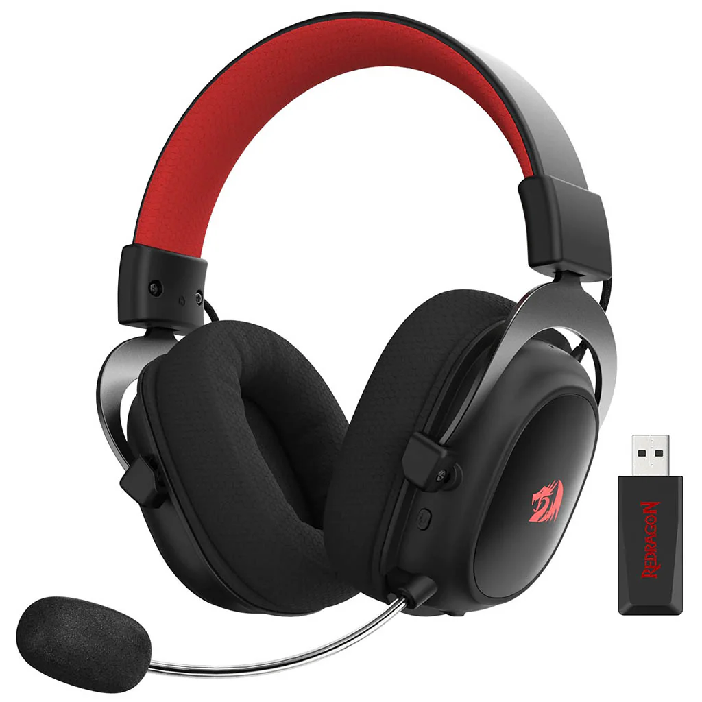 Redragon audio Redragon ZEUS Pro X H510 (Black & Red) Wireless/Wired  Game Headphone front view
