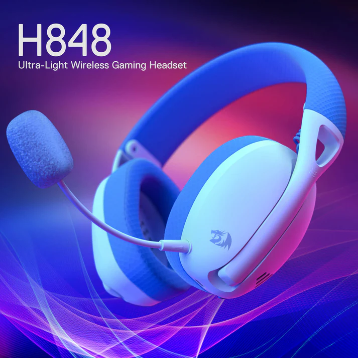 Redragon audio Redragon H848 IRE (Blue & Silver) Gaming Headphone front view