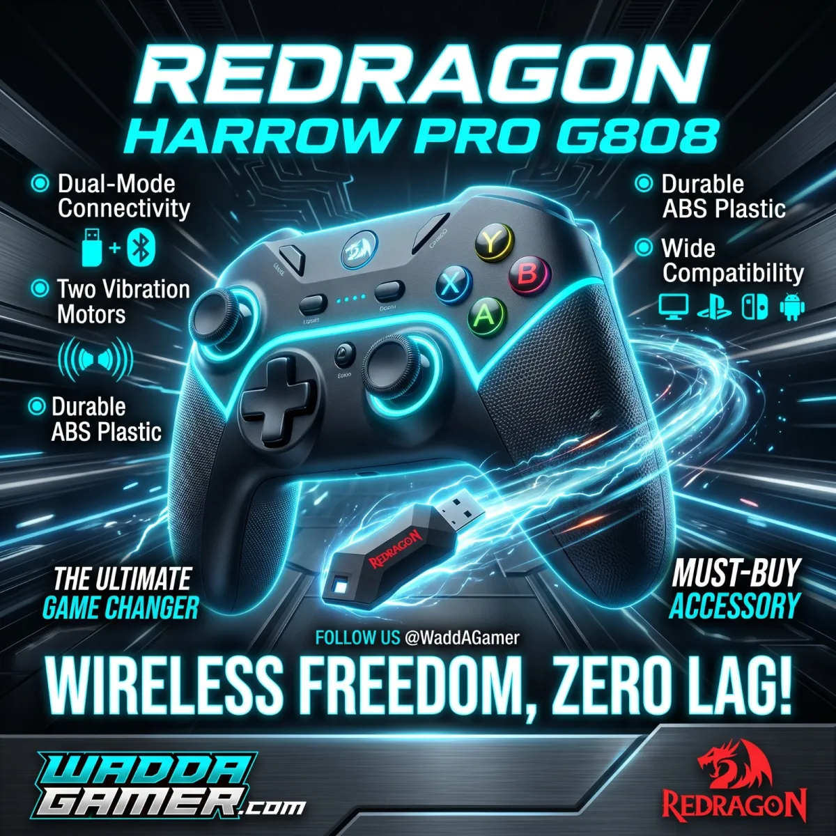Redragon HARROW PRO G808 Game Controllers price in Pakistan product image