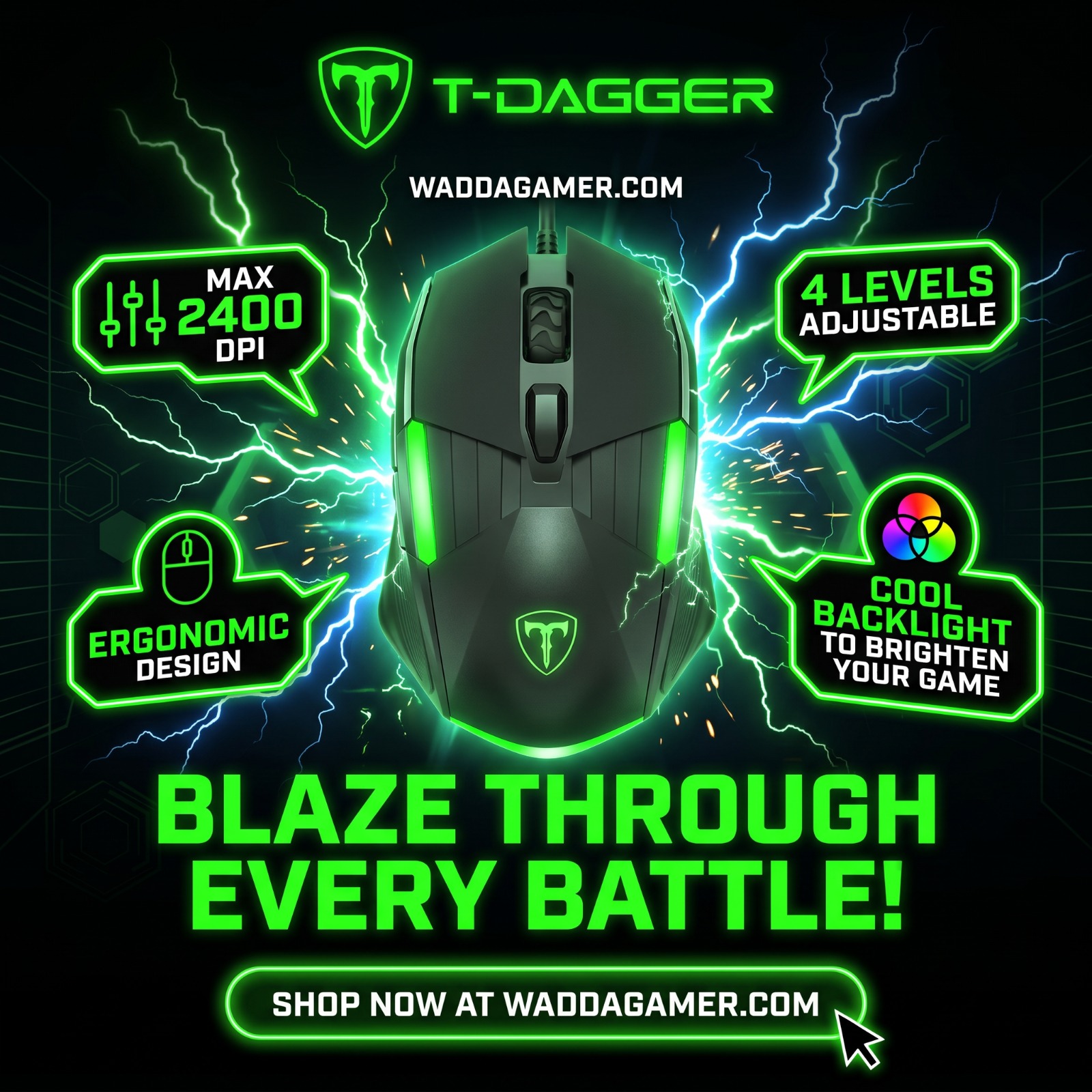 T-Dagger TGM116 Blaze Ergonomic Game Mouse price in Pakistan product image