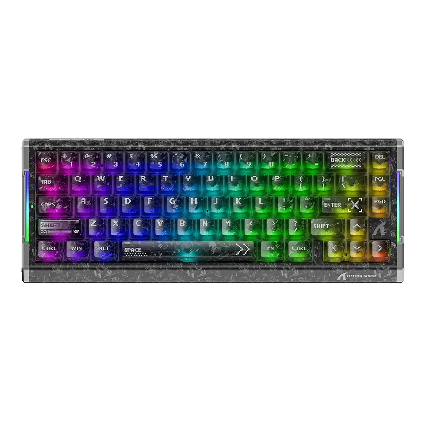Attack Shark pc gear Attack Shark R68HE-BT RGB Gaming Keyboard front view