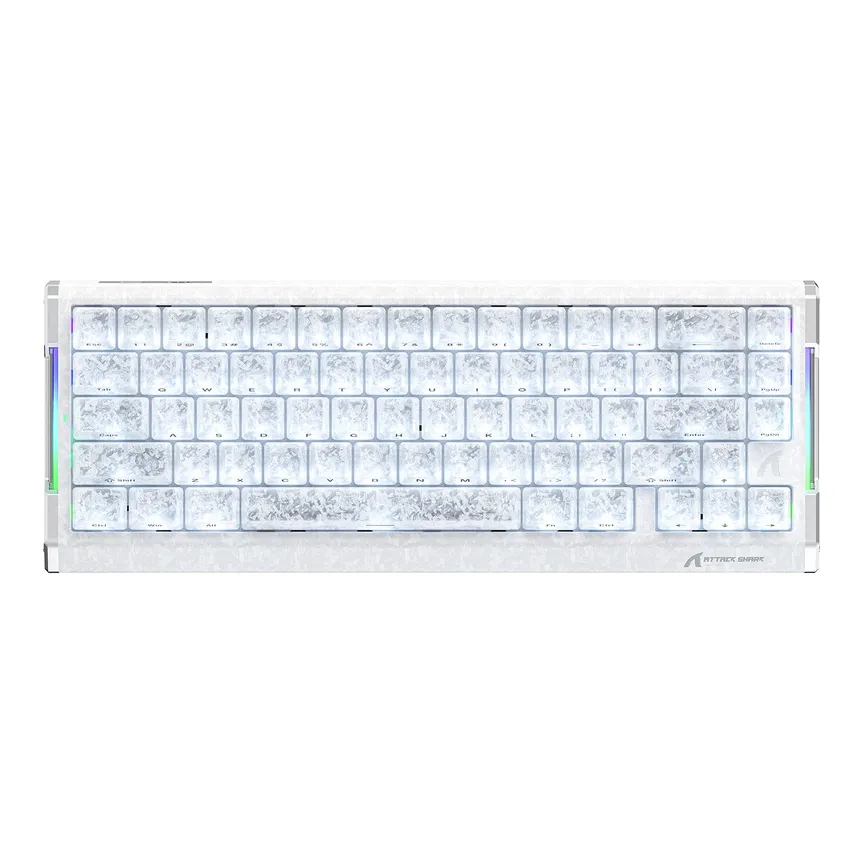 Attack Shark pc gear Attack Shark R68HE-WT RGB Gaming Keyboard front view