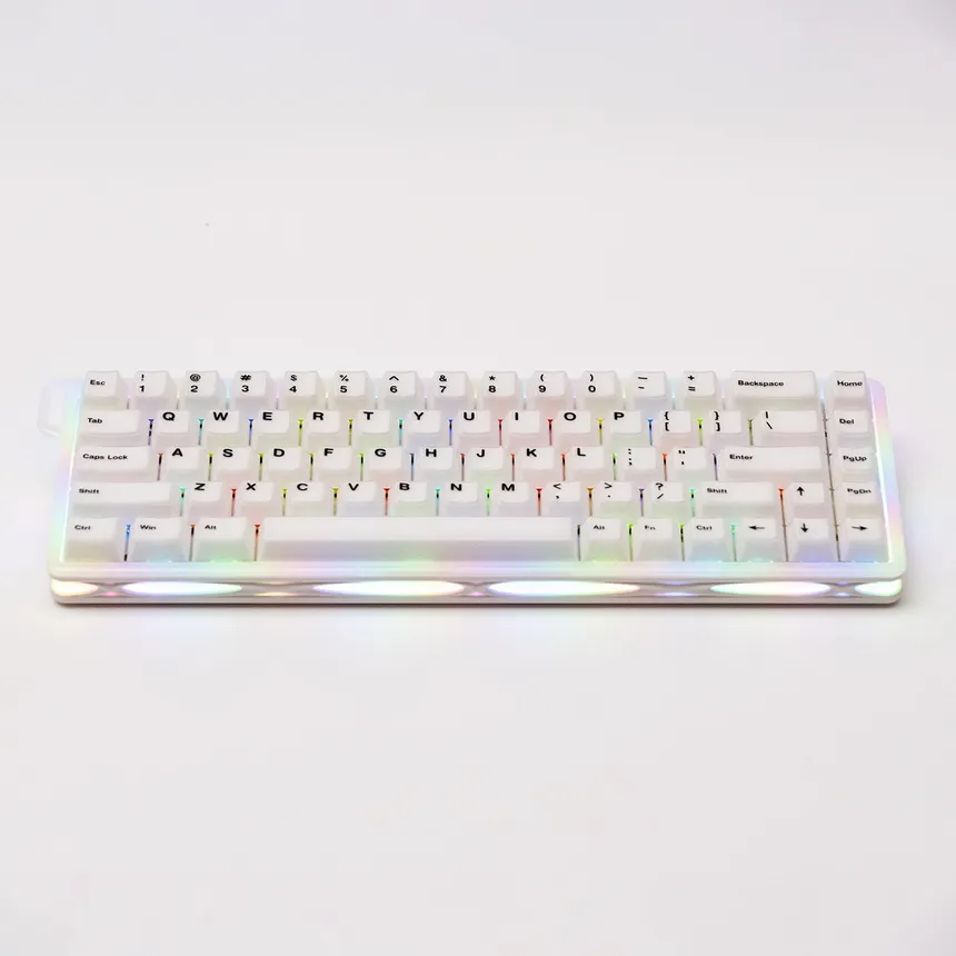 Monsgeek pc gear Monsgeek Verve68 HE White Wired Gaming Keyboard front view