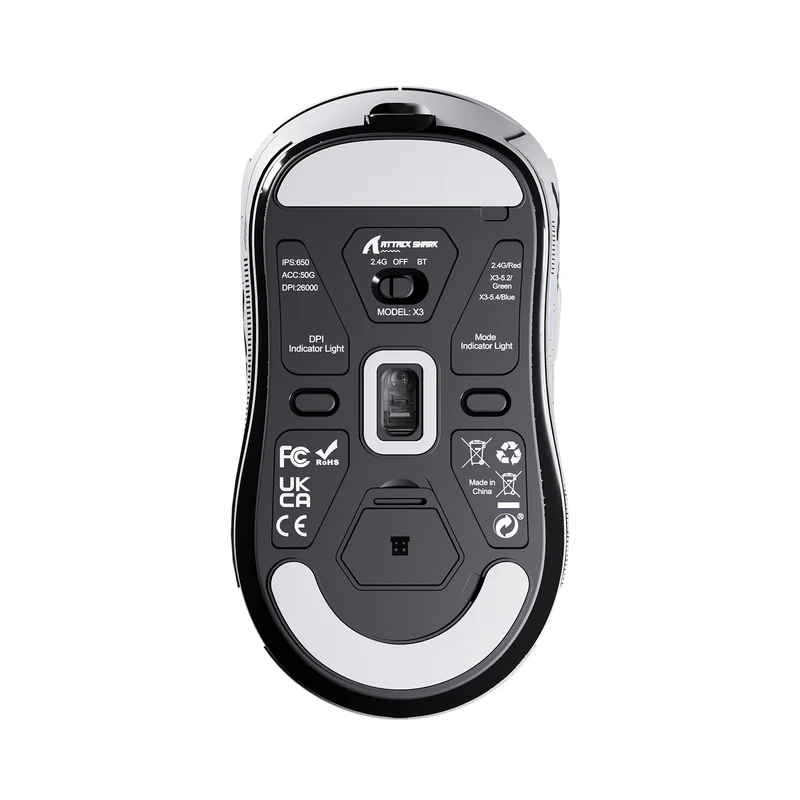 Buy Attack Shark X3 Max PAW3950 (Matt White with Anti Slip-Sticker) Wireless Gaming Mouse online in Pakistan at WaddaGamer