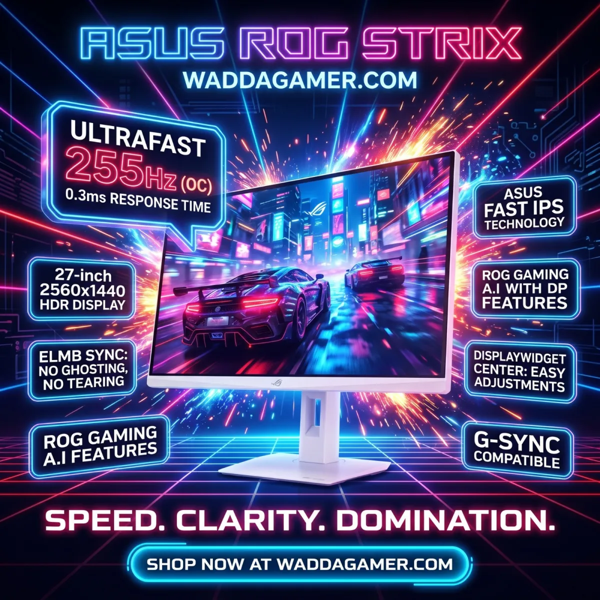 Asus ROG Strix XG27ACMES-W Gaming Monitor price in Pakistan product image