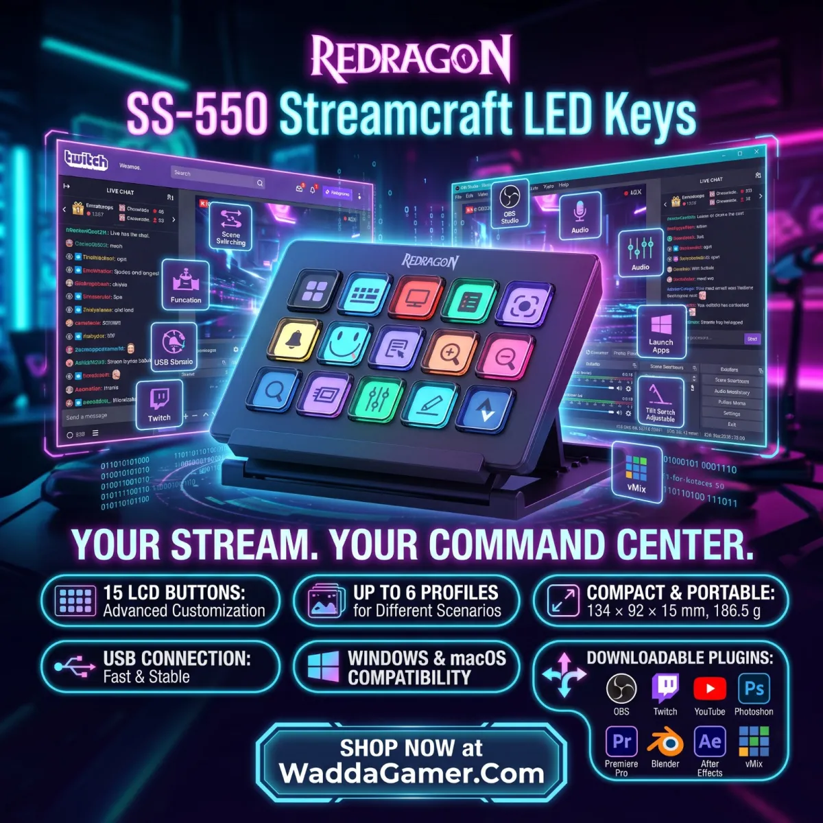 Redragon SS-550 Streamcraft LED keys price in Pakistan product image