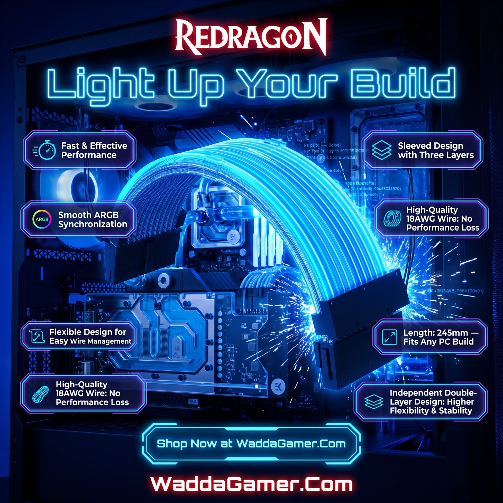 Redragon GCP06 Lighting Extension Cable