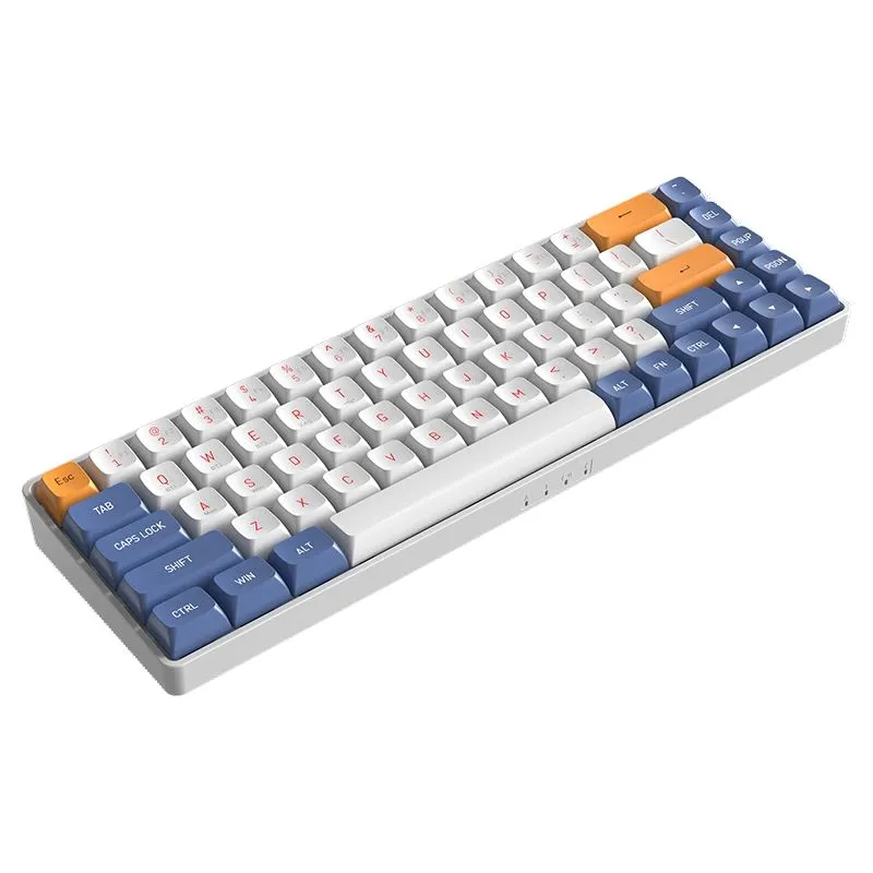 Buy Darkflash GD68 (White, Blue & Orange) Hot-Swappable Wireless 60% Mechanical Keyboard online in Pakistan at WaddaGamer