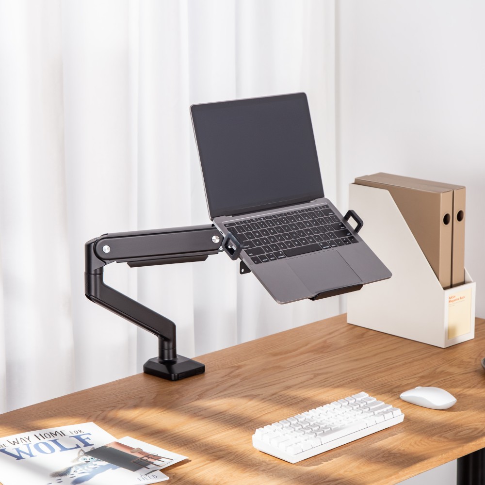 MXG LH-01R (Black)Universal Laptop Holder for Monitor Arms with RGB Cooling Fan