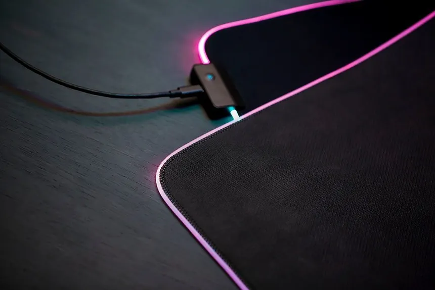 Darkflash accessories Darkflash AIGO G003 (Black With RGB) Verstaile design Mousepad front view