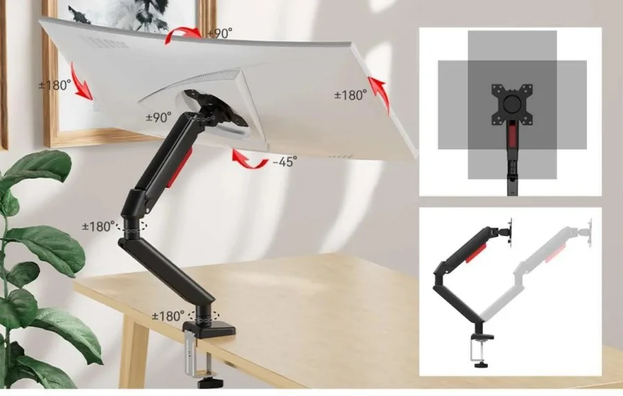 Darkflash screens Darkflash ATLAS-01 (Black) Dual Monitor Arm front view