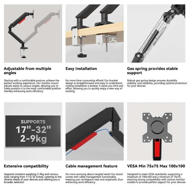 Buy Darkflash ATLAS-01 (Black) Dual Monitor Arm online in Pakistan at WaddaGamer