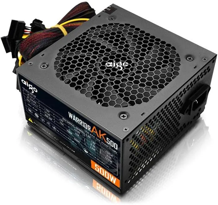 Darkflash pc gear Darkflash AIGO Warrior AK500 (Black) Max 500Watt ATX Power Supply front view