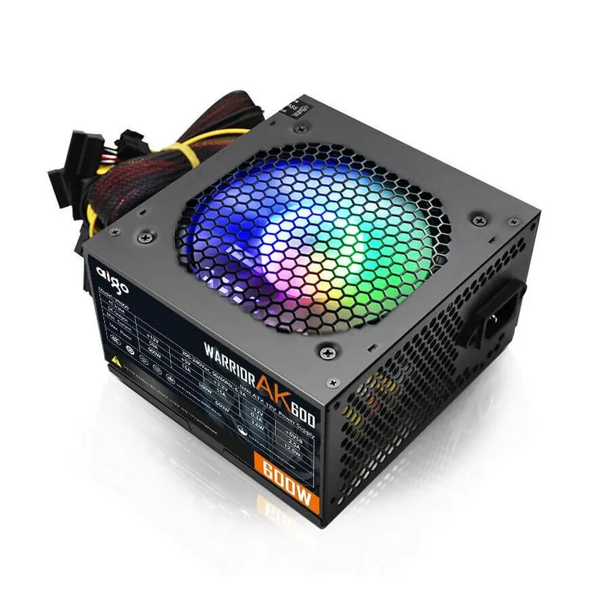 Darkflash pc gear Darkflash AIGO AK600 Max (Black) 600W Computer Power Supply front view