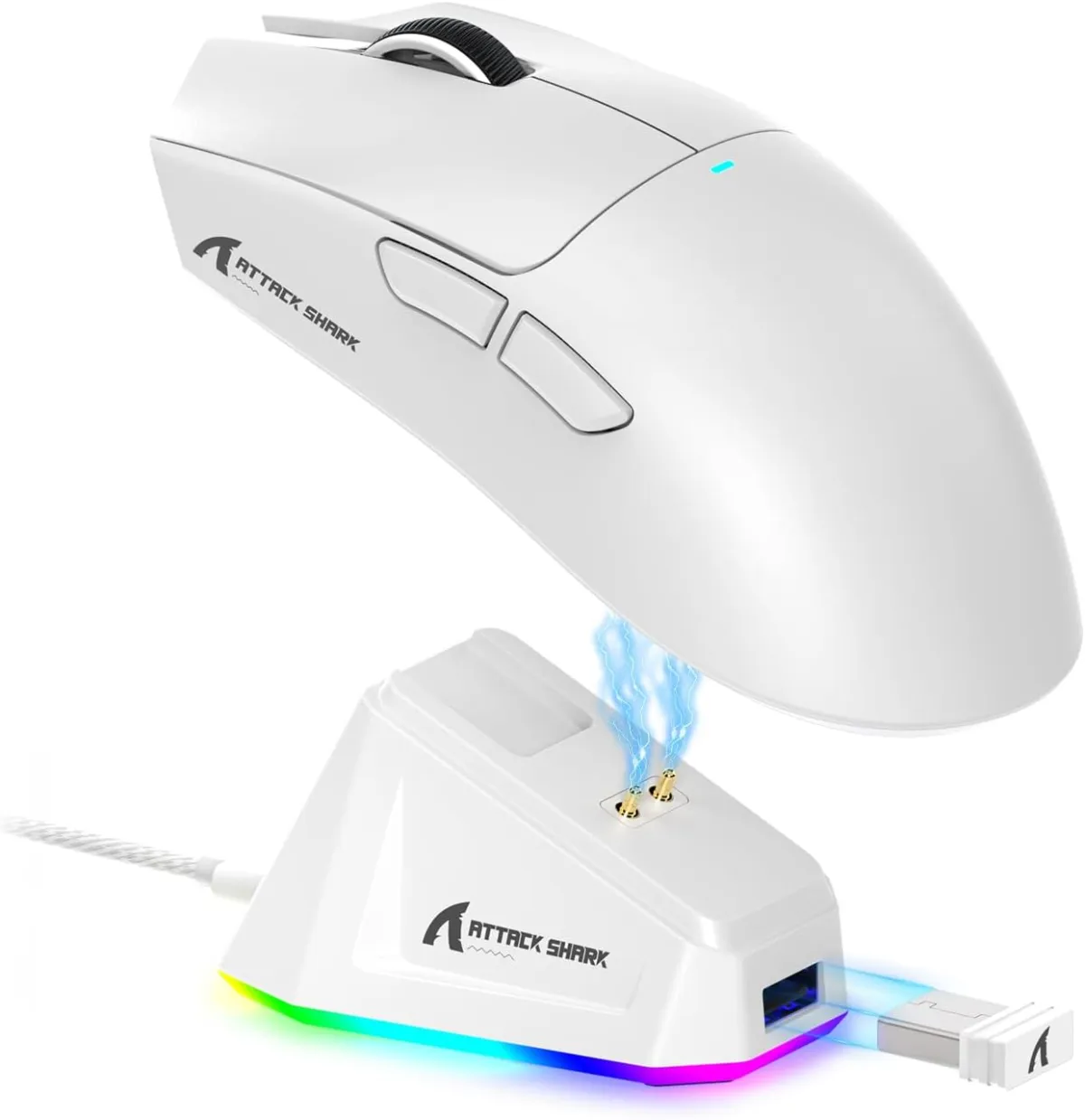 Buy Attack Shark X11 (White) Wireless Gaming Mouse with Charging Dock online in Pakistan at WaddaGamer