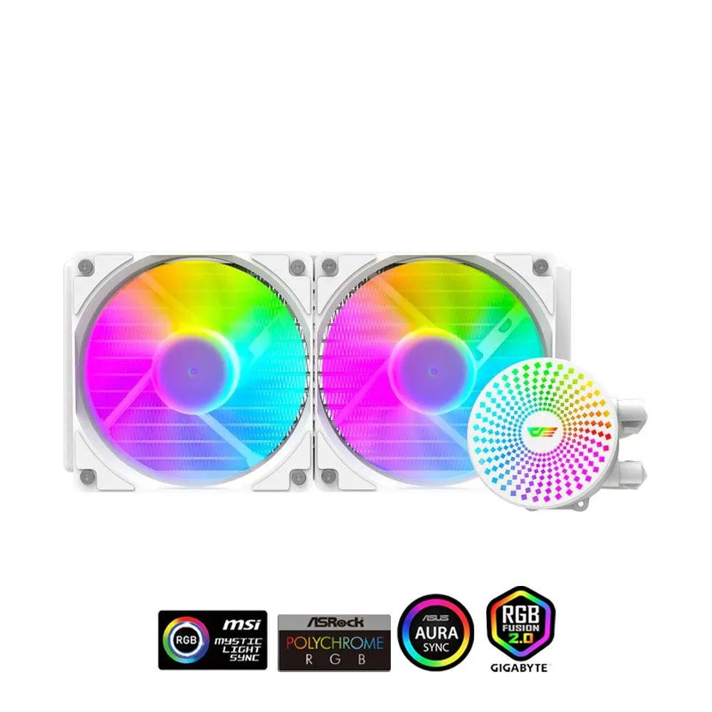 Buy Darkflash Radiant DC240 (2 Variations (Black & White)) ARGB CPU Liquid Cooler online in Pakistan at WaddaGamer