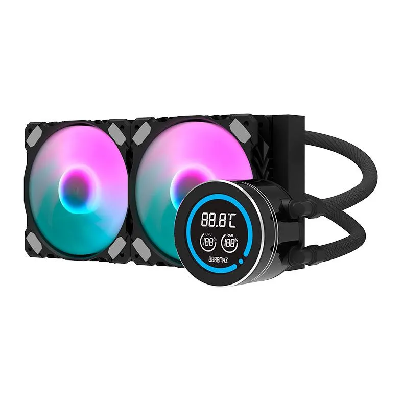 Darkflash pc gear Darkflash DN240D (Black) 240MM Liquid RGB CPU Cooler front view