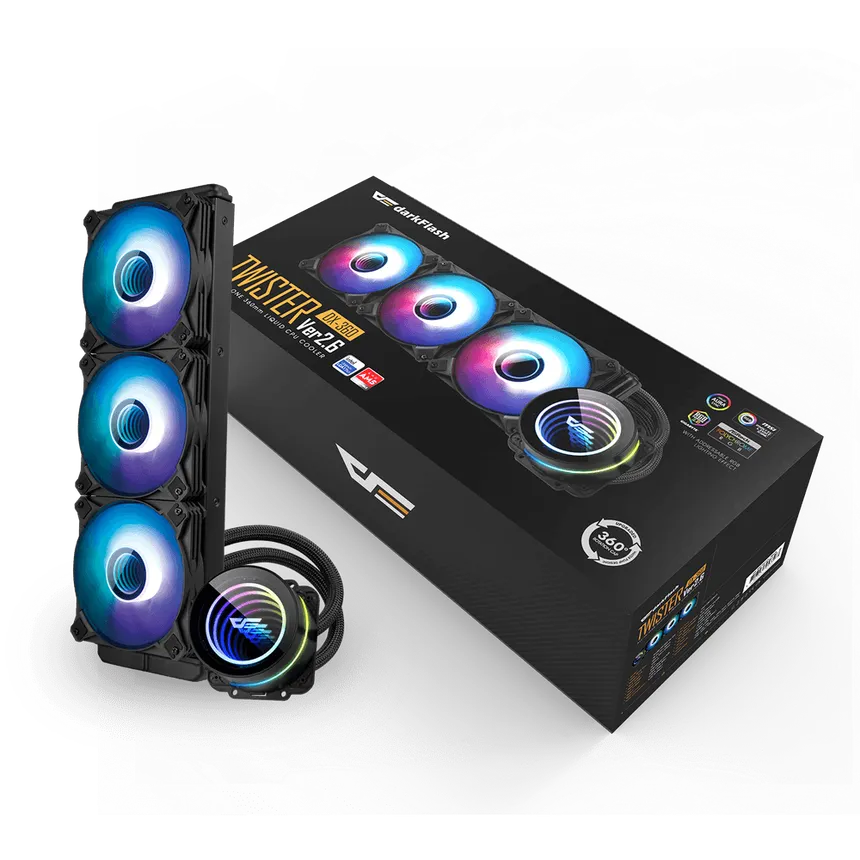 Darkflash Twister DX360 (Black) RGB 360mm AIO CPU Liquid Cooler price in Pakistan product image