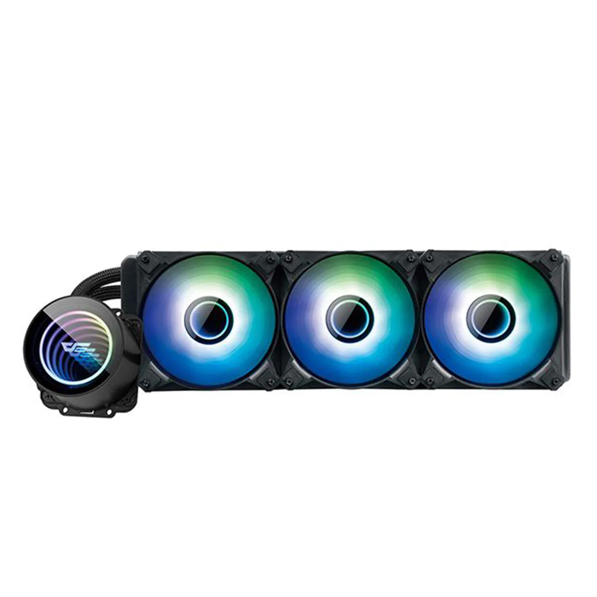 Darkflash pc gear Darkflash Twister DX360 (Black) RGB 360mm AIO CPU Liquid Cooler front view