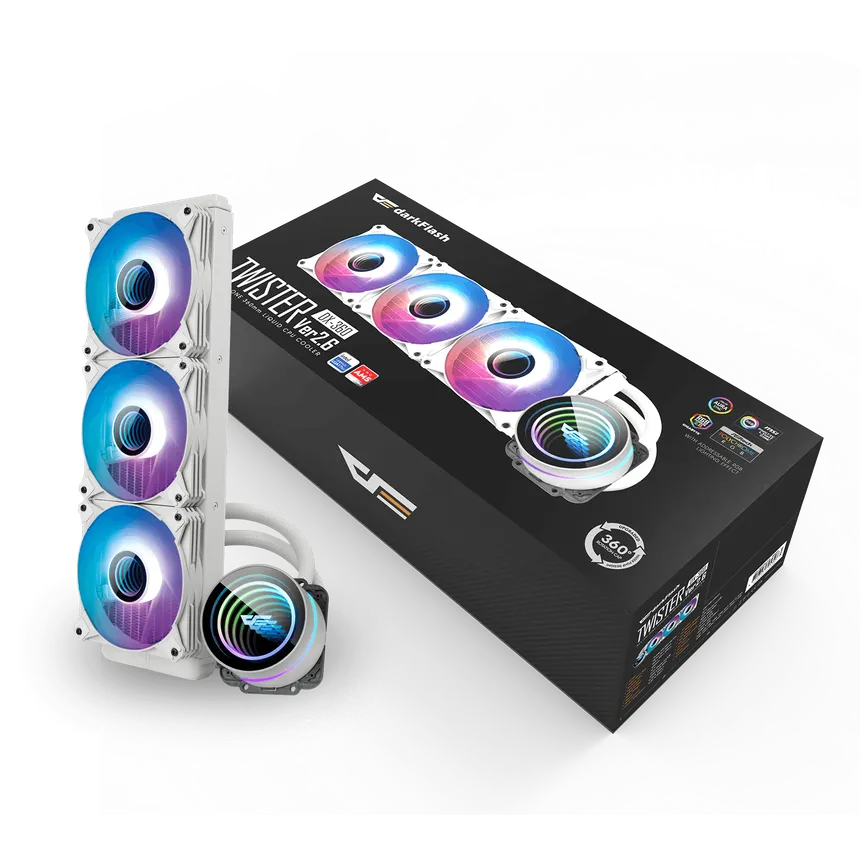 Darkflash Twister DX360 (White) RGB 360mm AIO CPU Liquid Cooler price in Pakistan product image