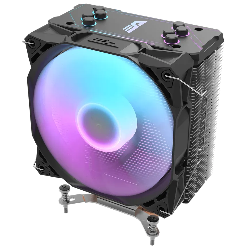 Darkflash pc gear Darkflash Ellsworth S11 PRO (Black with RGB) Tower PWM Smart Control Computer Air CPU Cooler front view