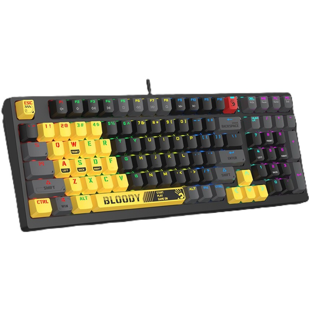 Bloody pc gear Bloody S98 Sports Lime Mechanical Keyboard front view