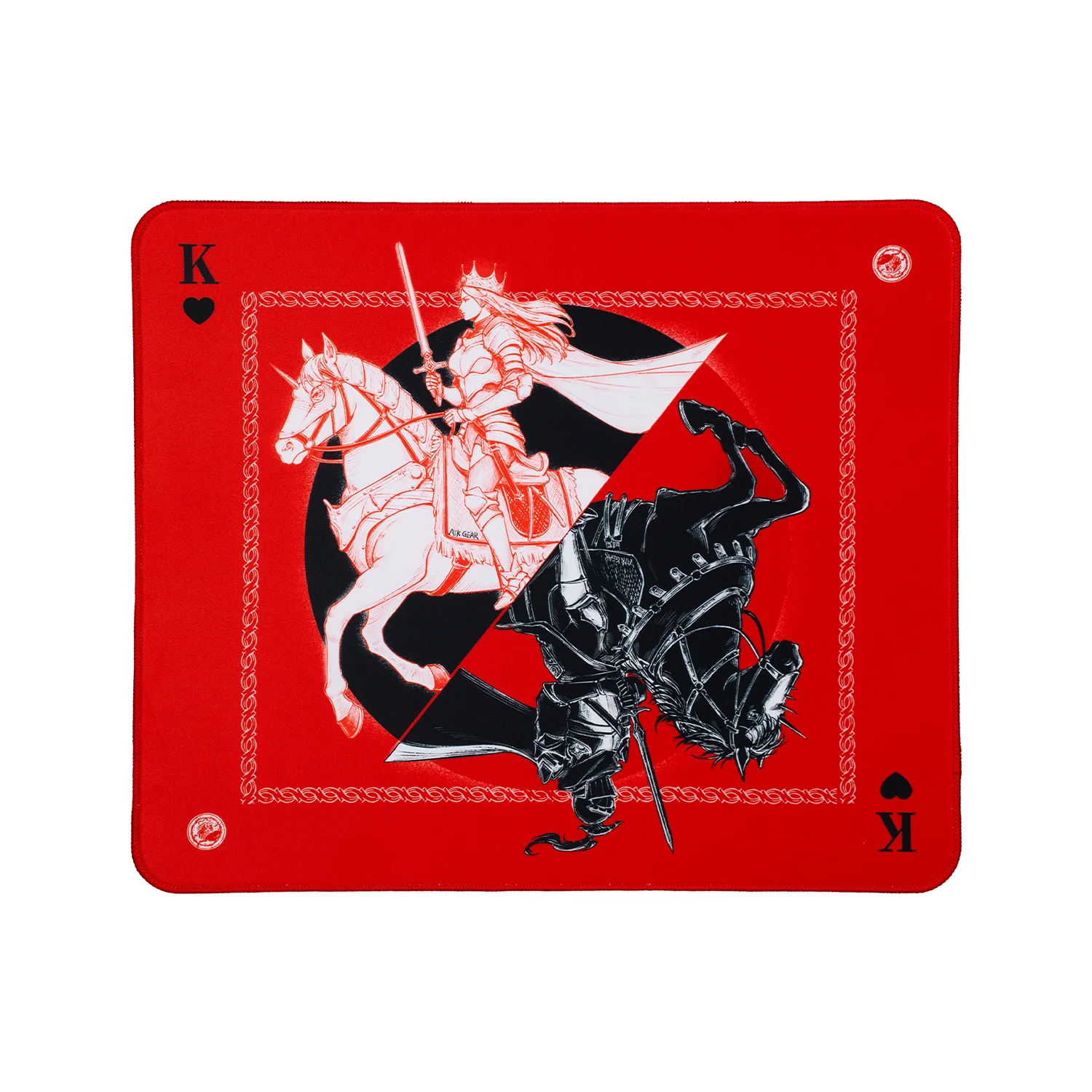 ATK accessories ATK Knight Zodiac Horse (2 variants(Black & Red)+(Black & White)) Gaming Mousepad front view