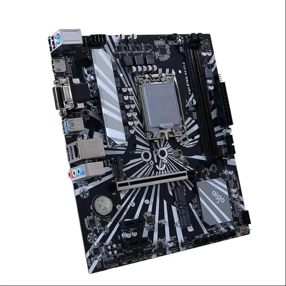 Darkflash pc gear Darkflash AIGO B760-L DDR4 (Black) LGA1700 mATX Performance Motherboard front view