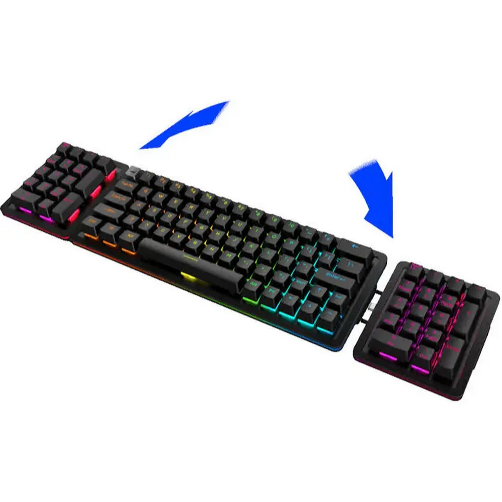 Mountain Everest pc gear Mountain Everest 60 2-in-1 Mechanical Keyboard & Numpad front view