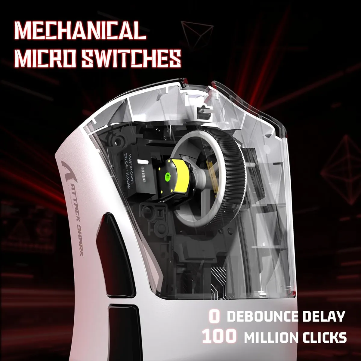 Attack Shark V3 Ultra-Light Tri-Mode Gaming Mouse – White image 4