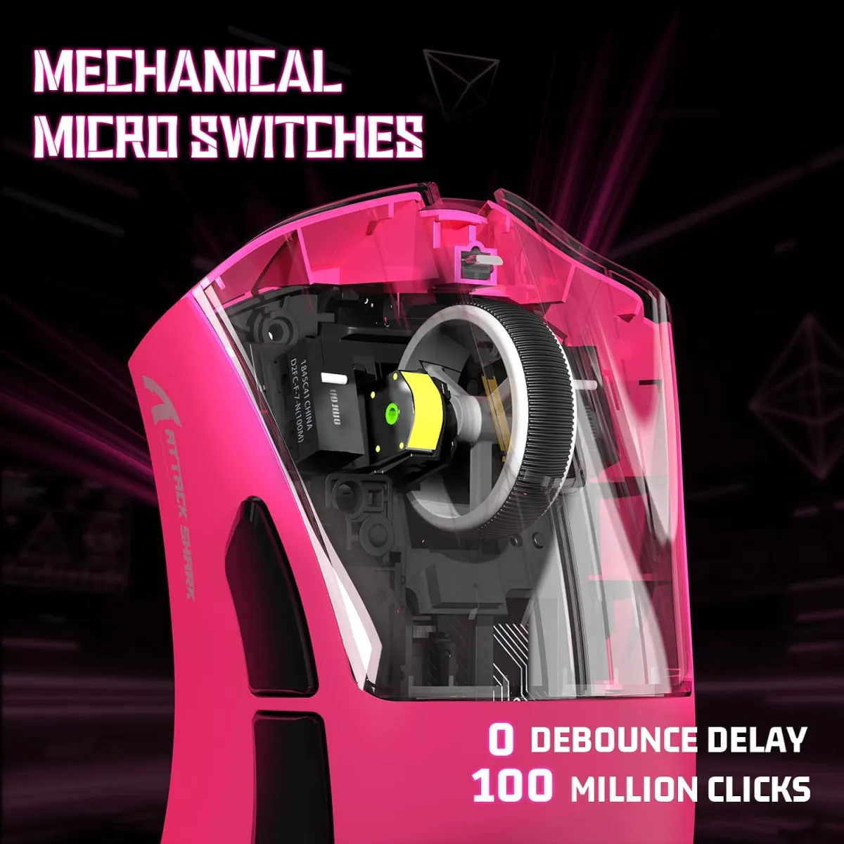 Attack Shark V3 Ultra-Light Tri-Mode Gaming Mouse – Red image 4