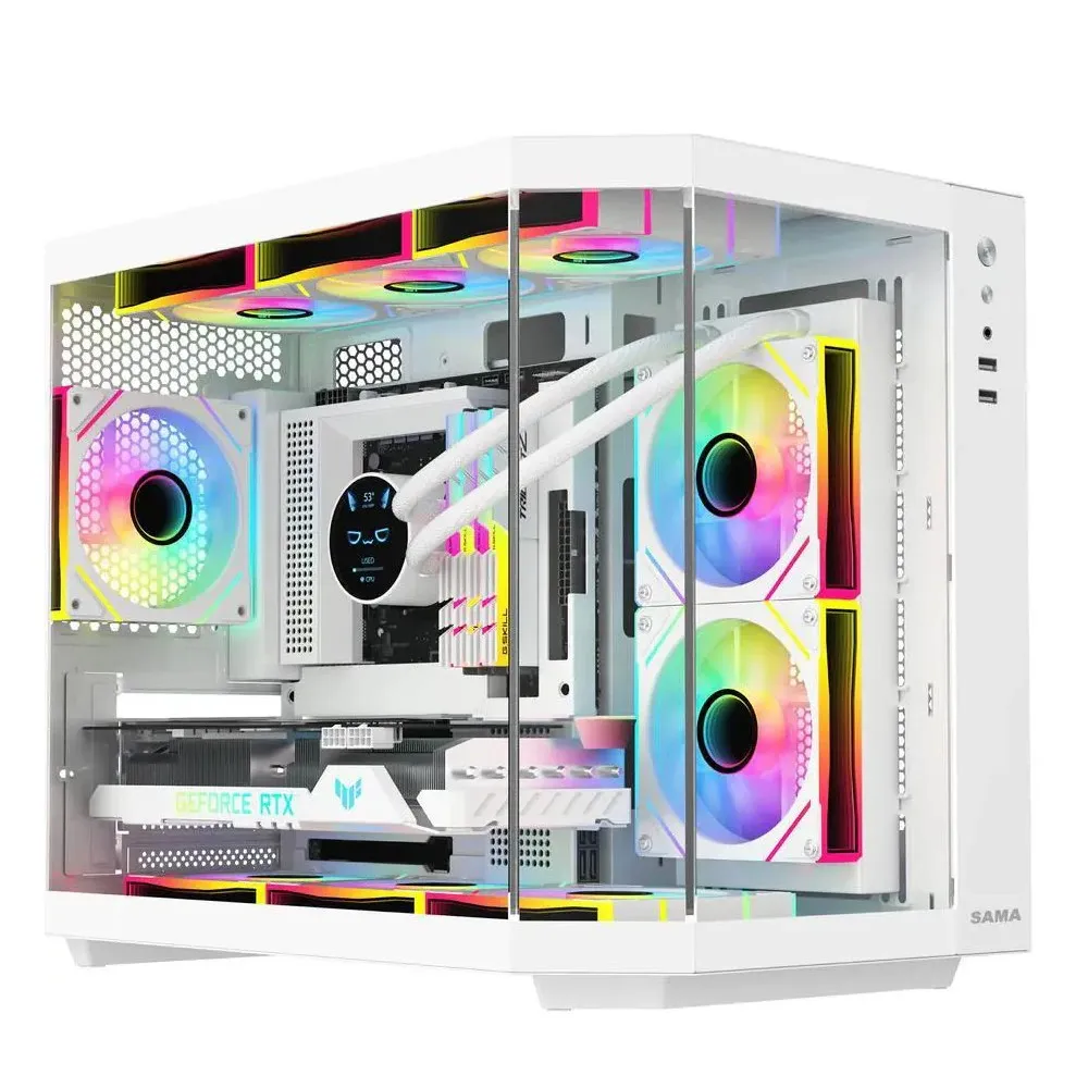 SAMA Neview 2771 Micro-ATX Tower Gaming Chassis – White price in Pakistan product image