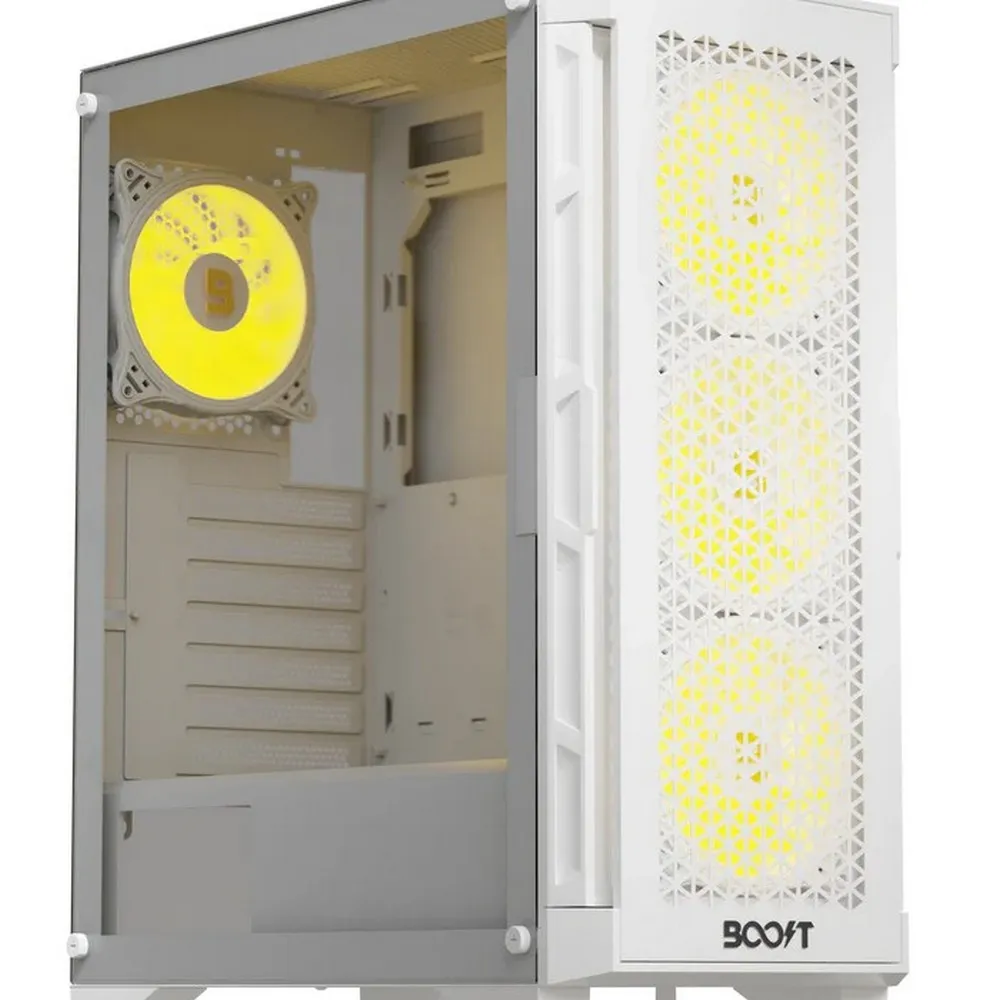 Boost Enclosure Pro (White) Series P300 with 4 ARGB Fans PC Case price in Pakistan product image