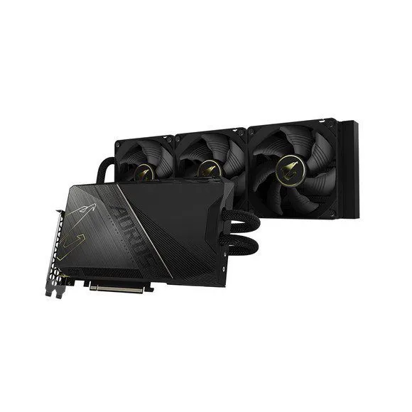 NVIDIA pc gear GIGABYTE AORUS GeForce RTX 3090Ti XTREME WATERFORCE 24GB GDDR6X PCI Express 4.0 ATX Video Card (Used) front view