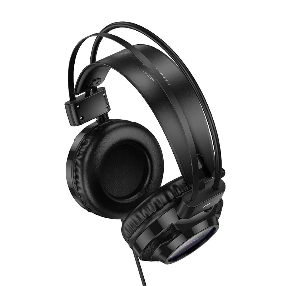 HOCO audio HOCO W110 Resource Gaming Headphones – Black front view
