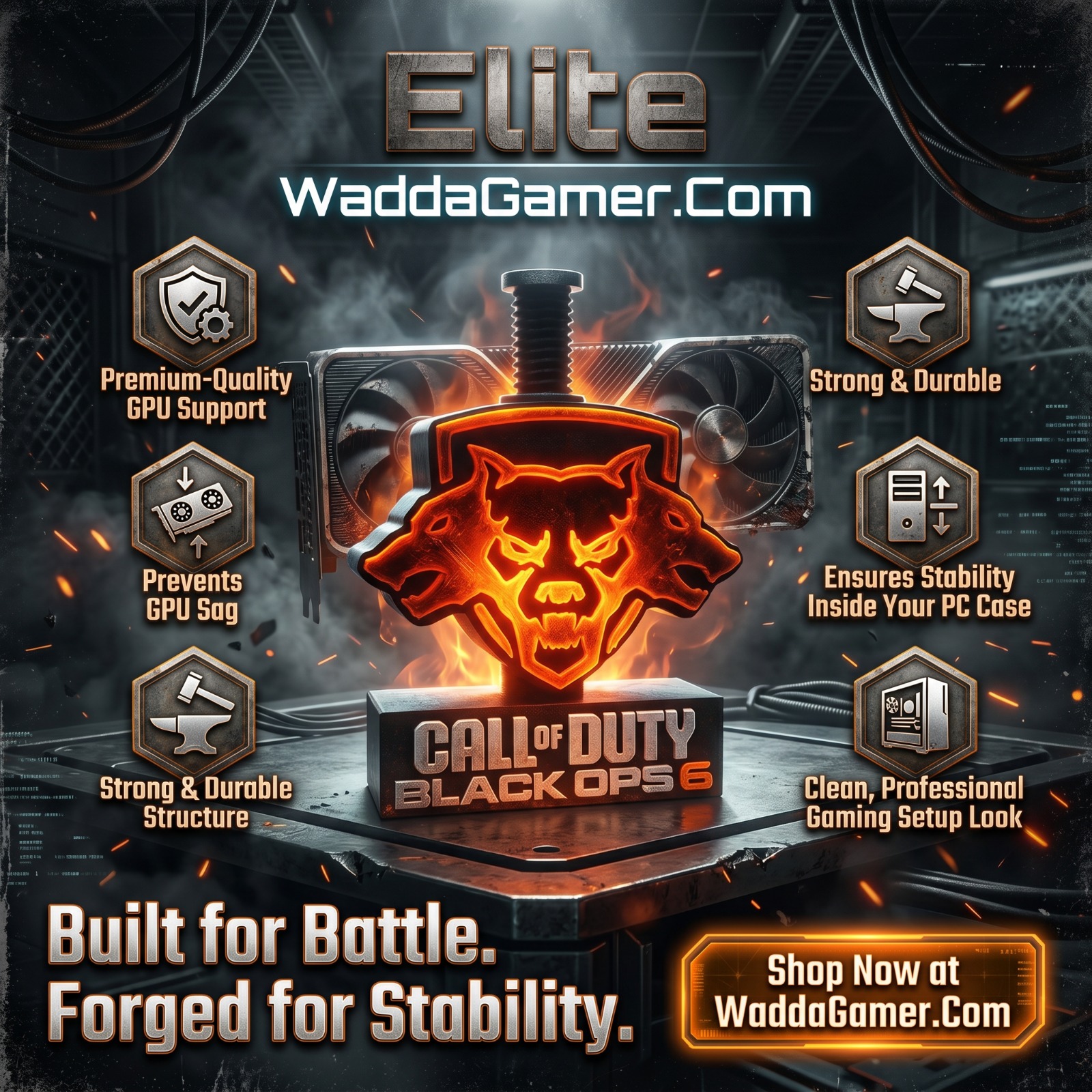 Elite Call Of Dudy Black Ops 6 Adjustable GPU Holder