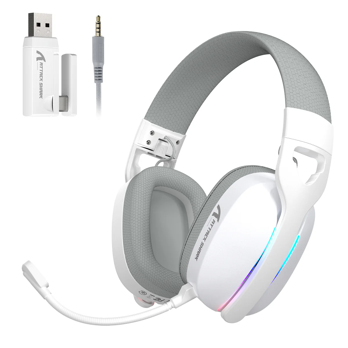 Buy Attack Shark L90 Foldable RGB Ultra-Light Tri-Mode Gaming Headphone – White online in Pakistan at WaddaGamer