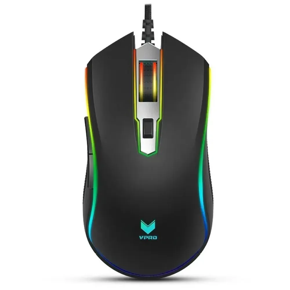Rapoo V25S (Black with RGB) Optical Wired Gaming Mouse price in Pakistan product image